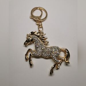 Gold and Silver Horse Keychain
